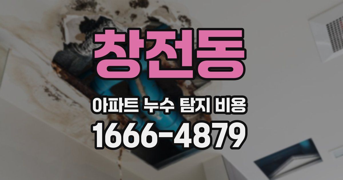 창전동 아파트 누수 탐지 비용