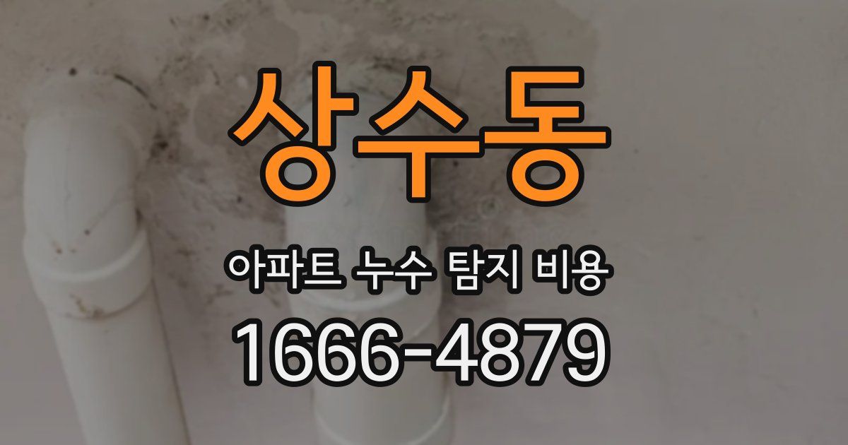 상수동 아파트 누수 탐지 비용