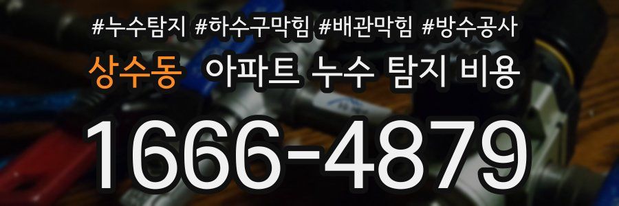 상수동 아파트 누수 탐지 비용