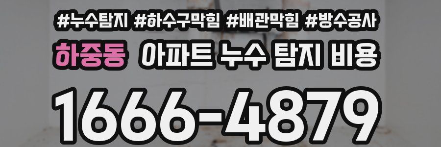 하중동 아파트 누수 탐지 비용
