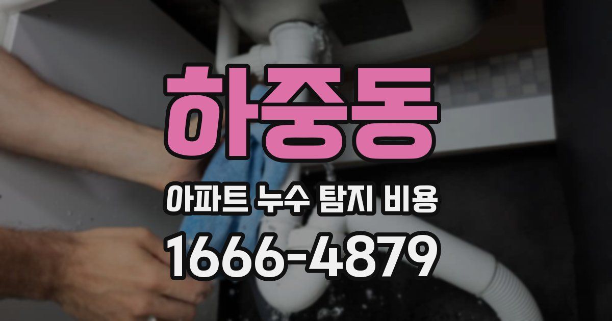 하중동 아파트 누수 탐지 비용