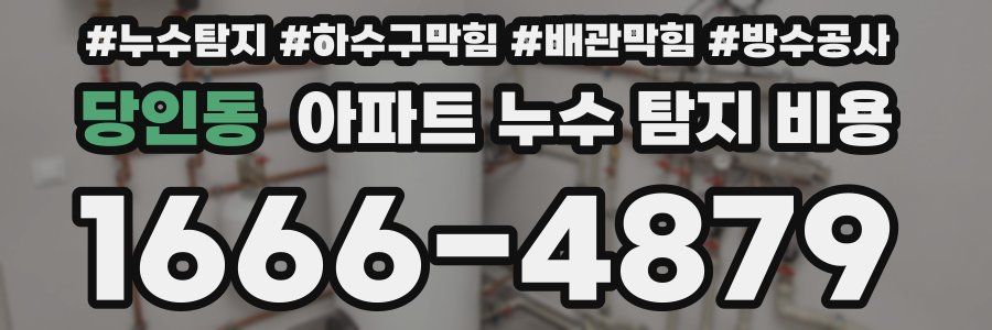 당인동 아파트 누수 탐지 비용