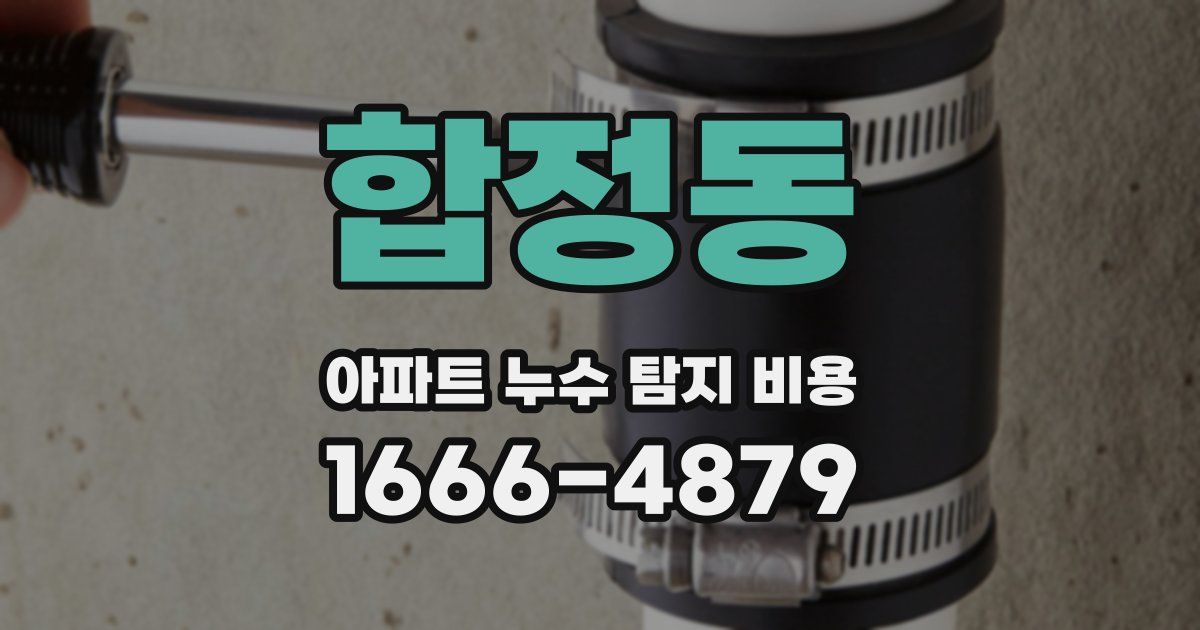 합정동 아파트 누수 탐지 비용