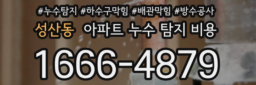 성산동 아파트 누수 탐지 비용