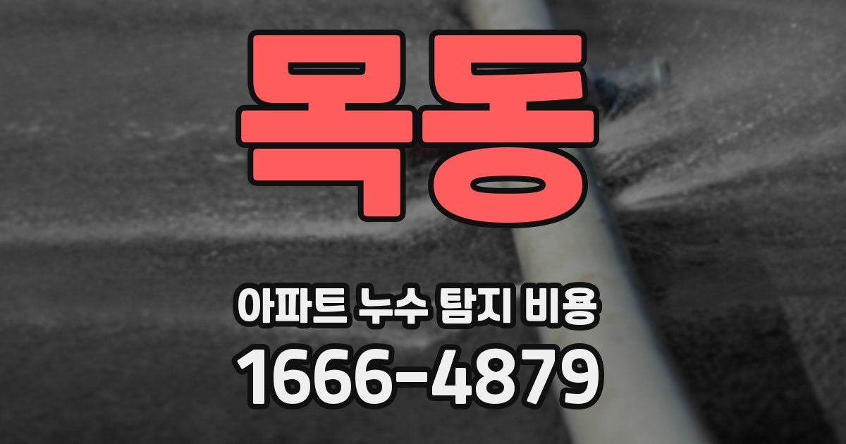 목동 아파트 누수 탐지 비용