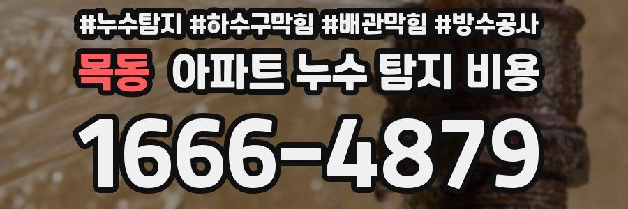 목동 아파트 누수 탐지 비용