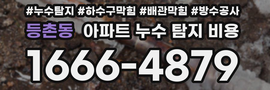 등촌동 아파트 누수 탐지 비용