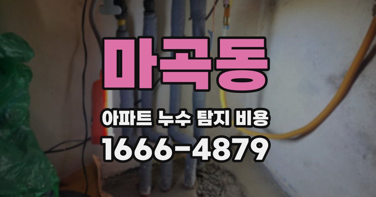 마곡동 아파트 누수 탐지 비용