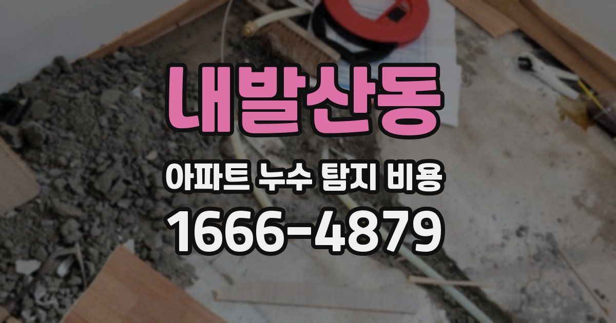 내발산동 아파트 누수 탐지 비용