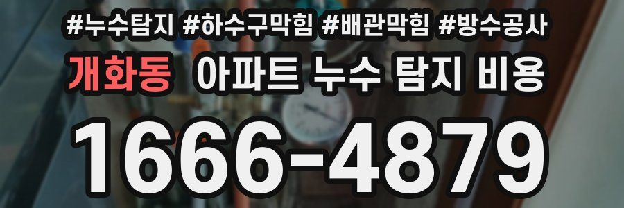 개화동 아파트 누수 탐지 비용