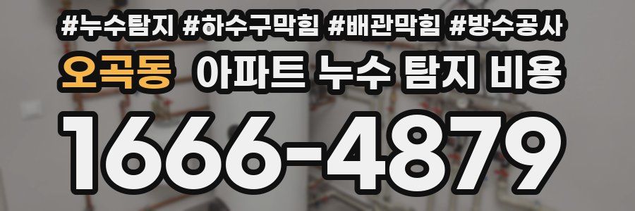 오곡동 아파트 누수 탐지 비용