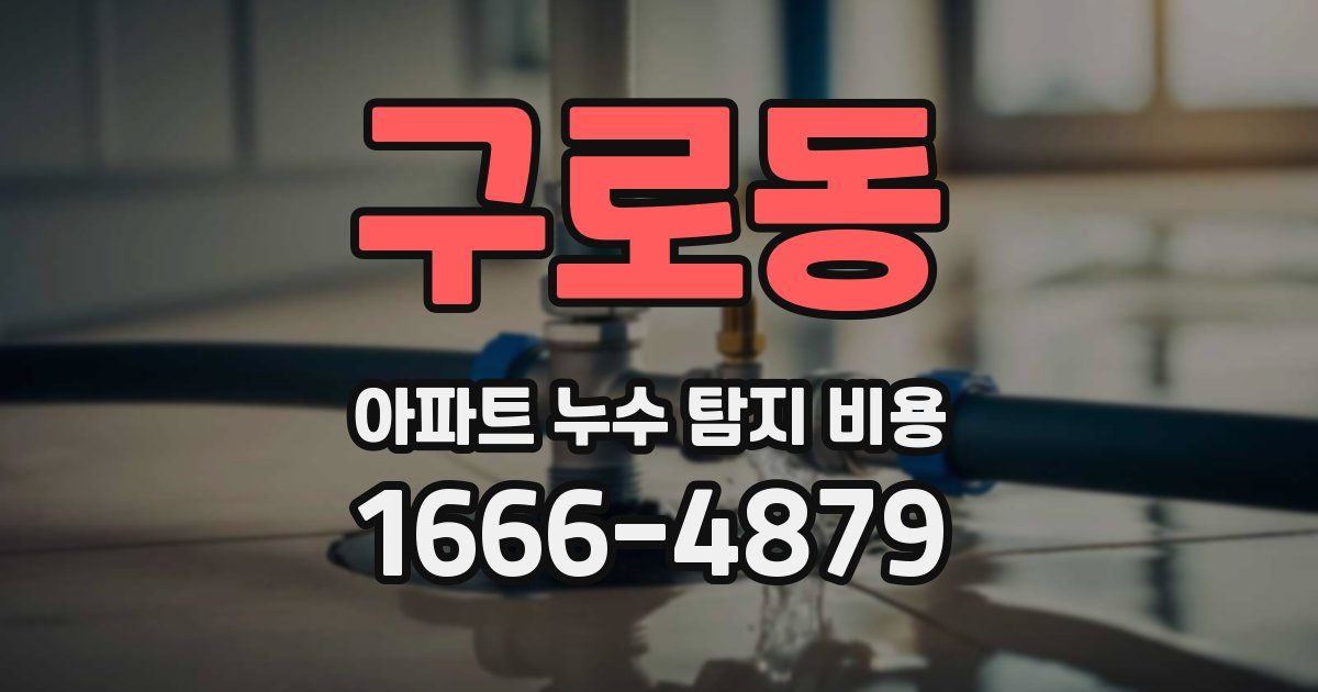 구로동 아파트 누수 탐지 비용