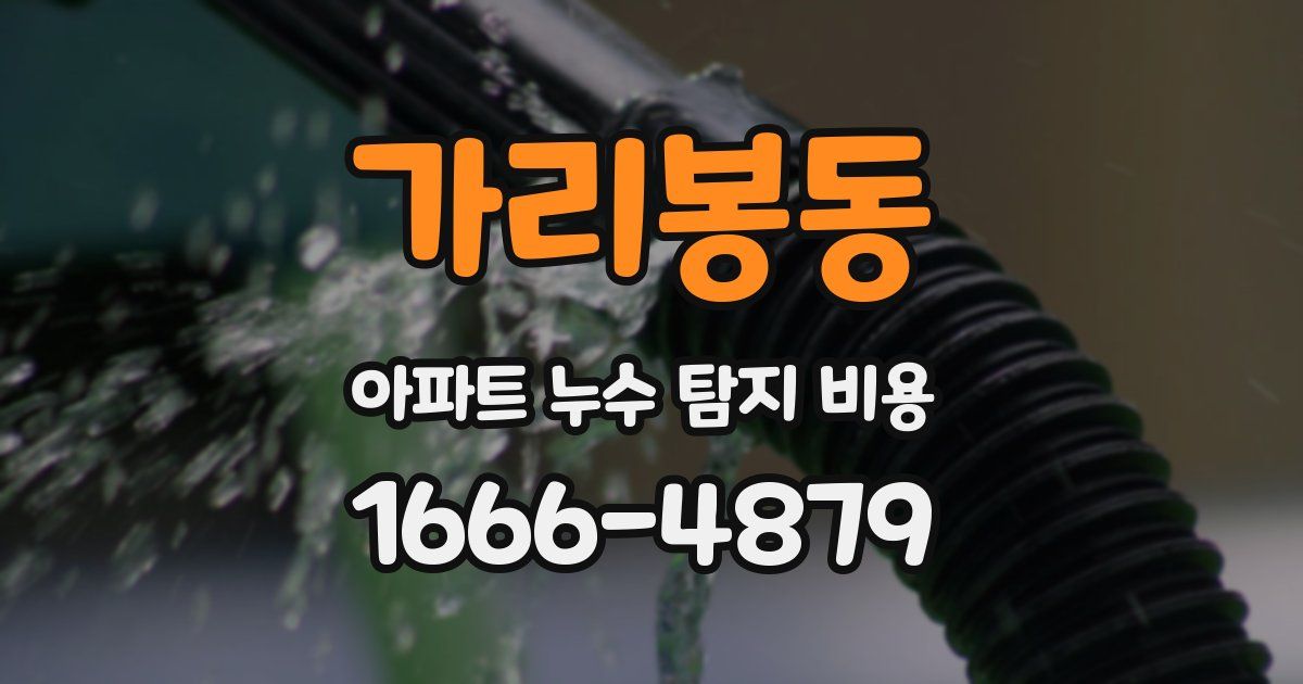 가리봉동 아파트 누수 탐지 비용