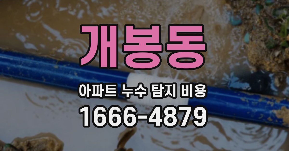 개봉동 아파트 누수 탐지 비용