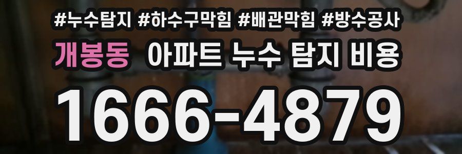 개봉동 아파트 누수 탐지 비용