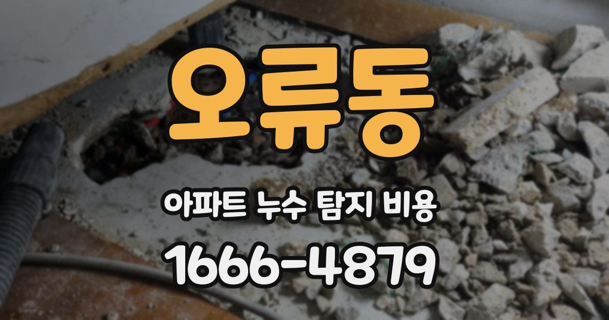오류동 아파트 누수 탐지 비용