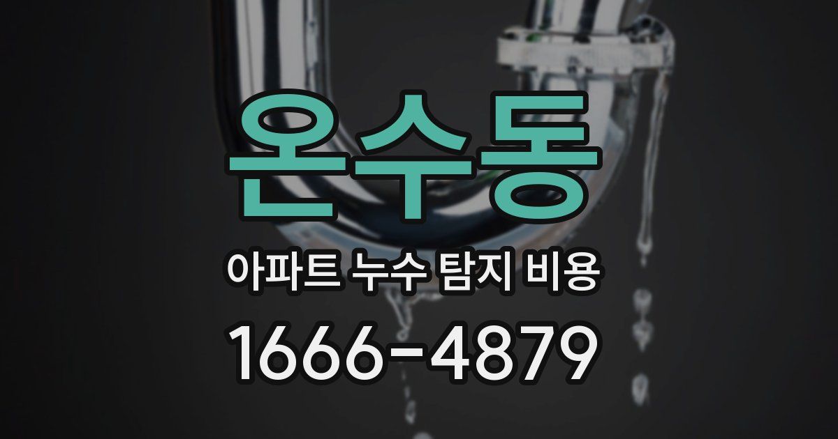 온수동 아파트 누수 탐지 비용