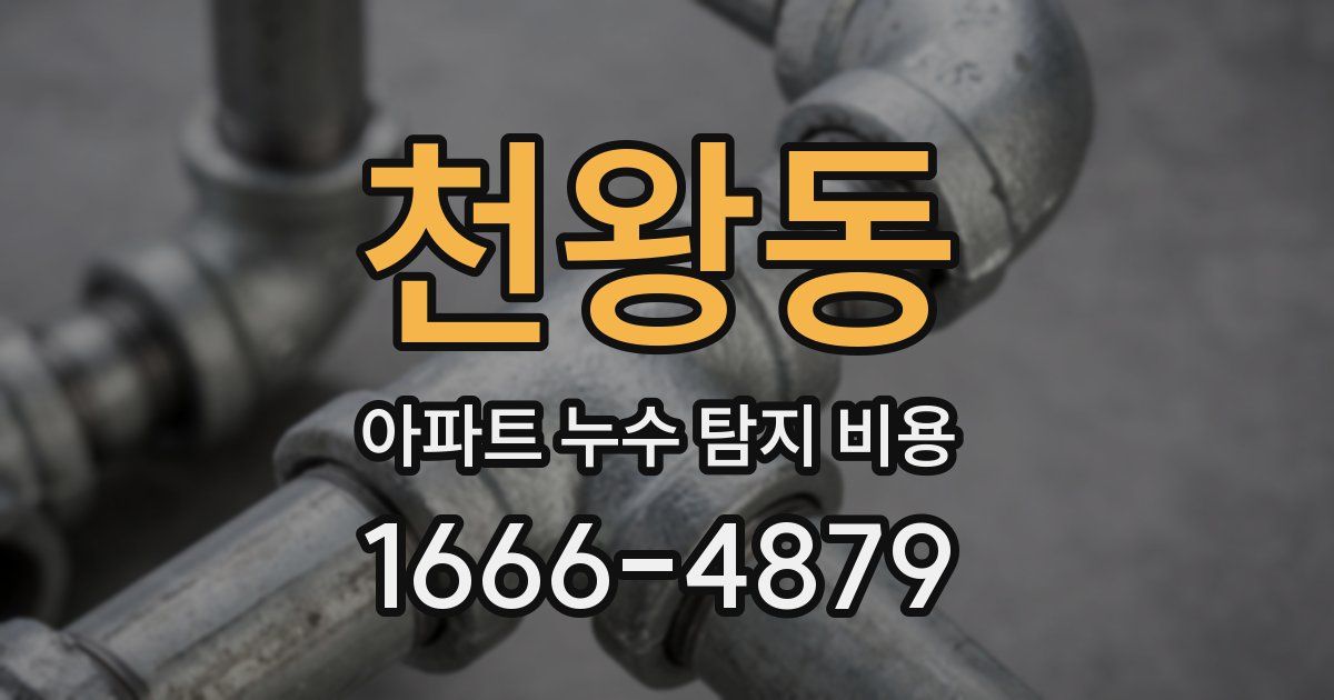 천왕동 아파트 누수 탐지 비용