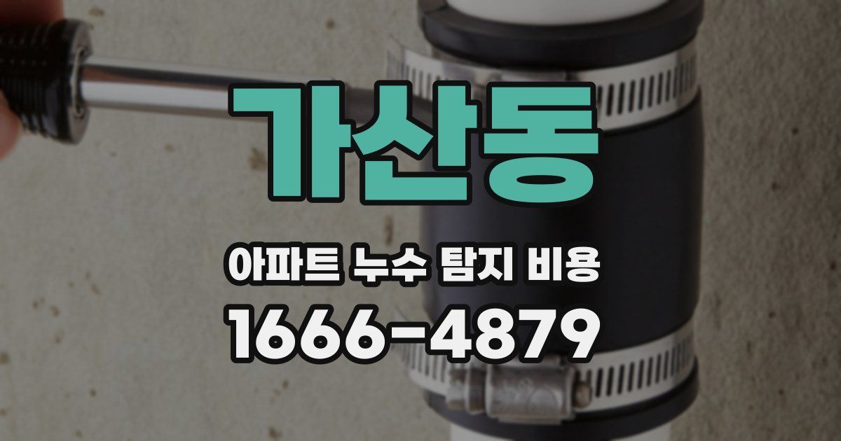 가산동 아파트 누수 탐지 비용