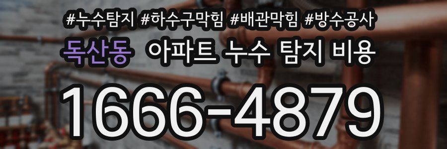 독산동 아파트 누수 탐지 비용