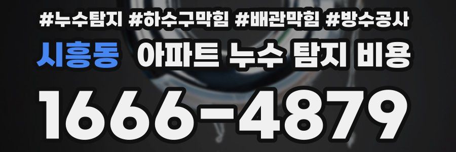 시흥동 아파트 누수 탐지 비용