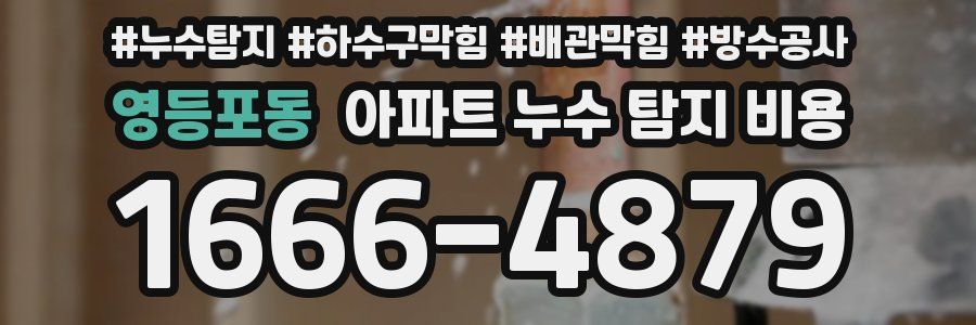 영등포동 아파트 누수 탐지 비용