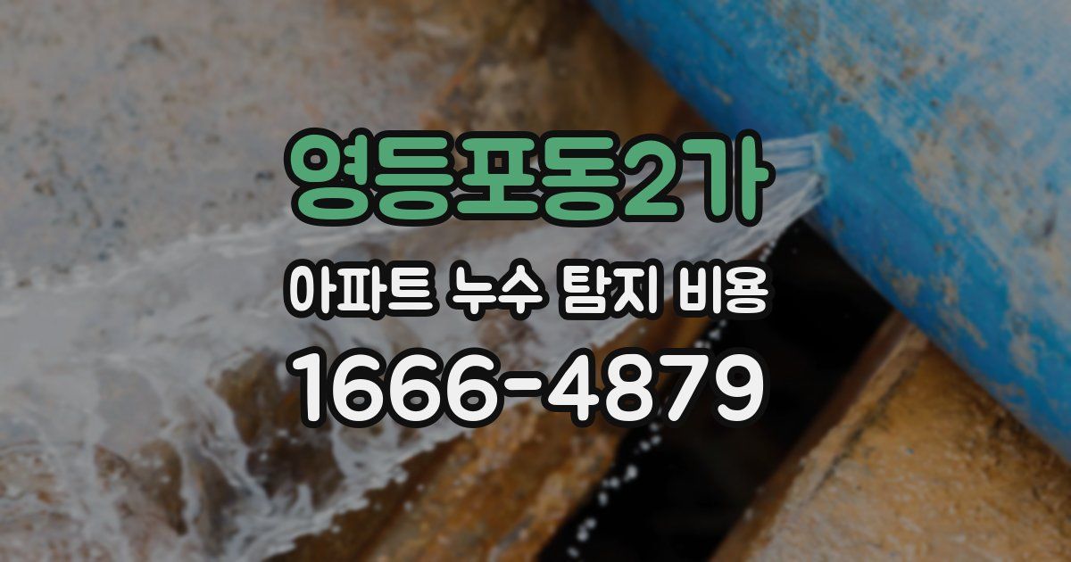 영등포동2가 아파트 누수 탐지 비용