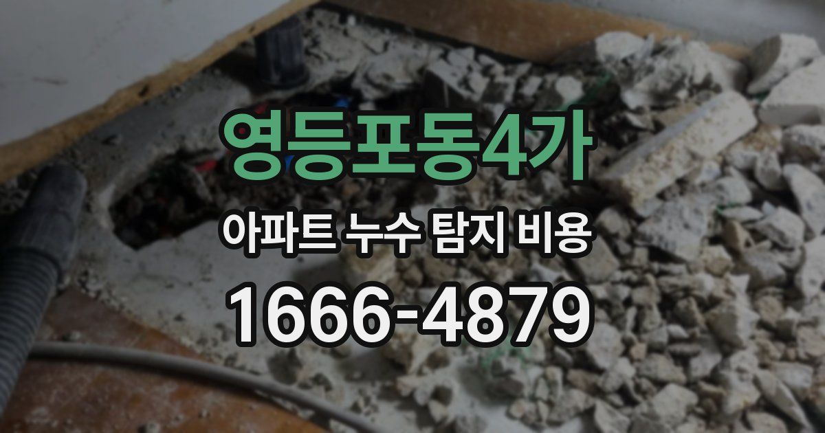영등포동4가 아파트 누수 탐지 비용