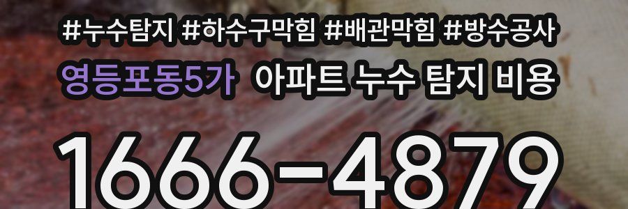 영등포동5가 아파트 누수 탐지 비용