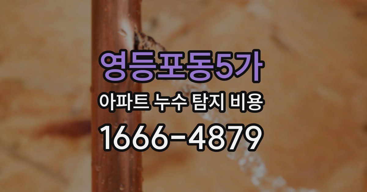영등포동5가 아파트 누수 탐지 비용