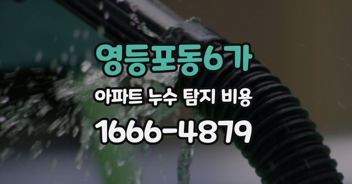 영등포동6가 아파트 누수 탐지 비용