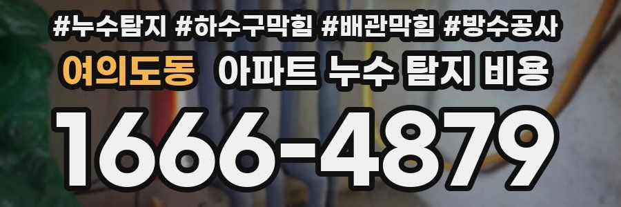 여의도동 아파트 누수 탐지 비용
