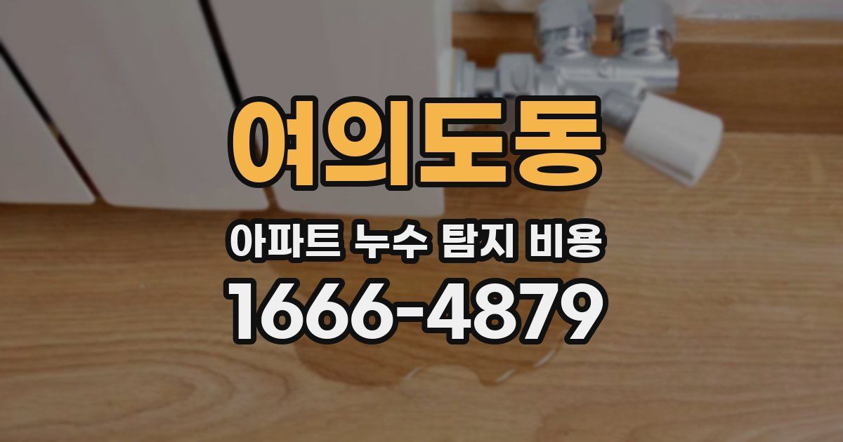 여의도동 아파트 누수 탐지 비용