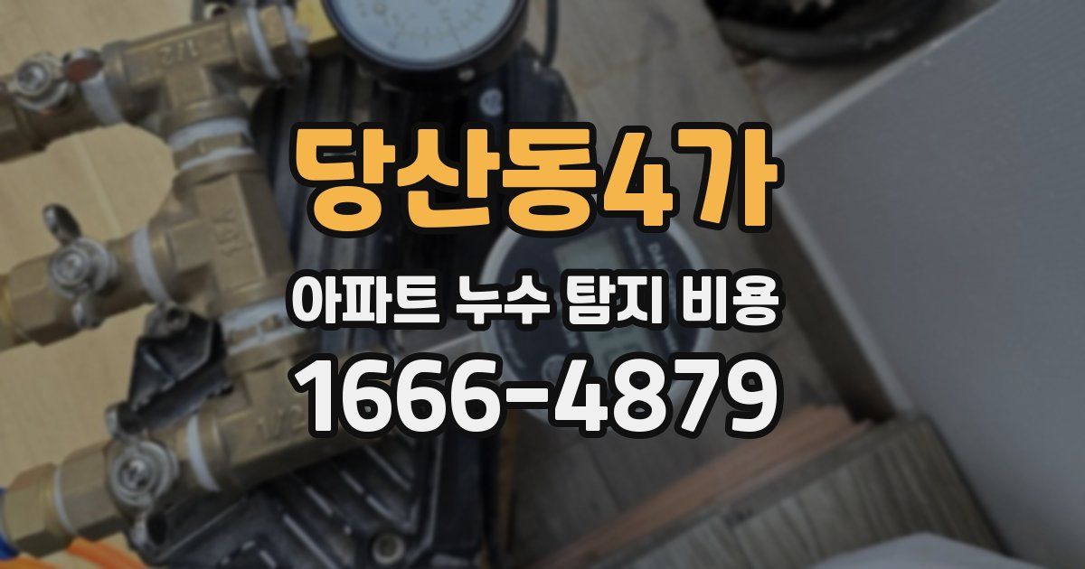 당산동4가 아파트 누수 탐지 비용