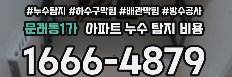 문래동1가 아파트 누수 탐지 비용