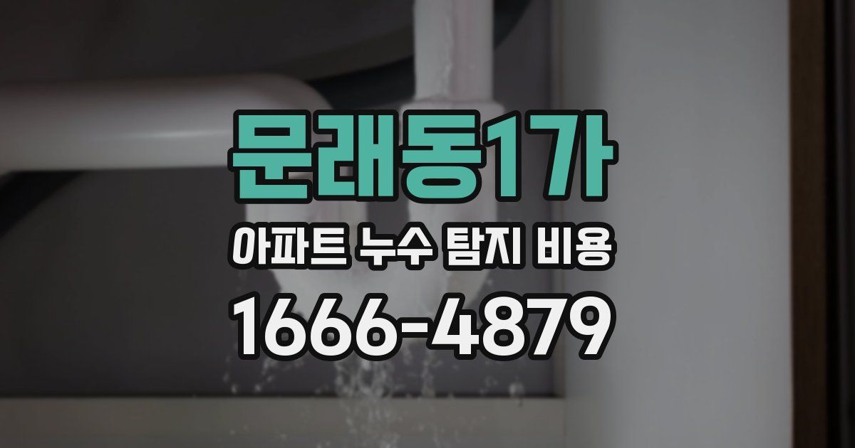 문래동1가 아파트 누수 탐지 비용