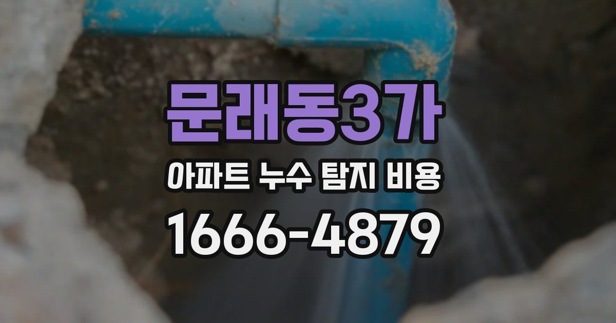 문래동3가 아파트 누수 탐지 비용