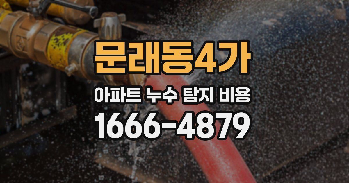 문래동4가 아파트 누수 탐지 비용