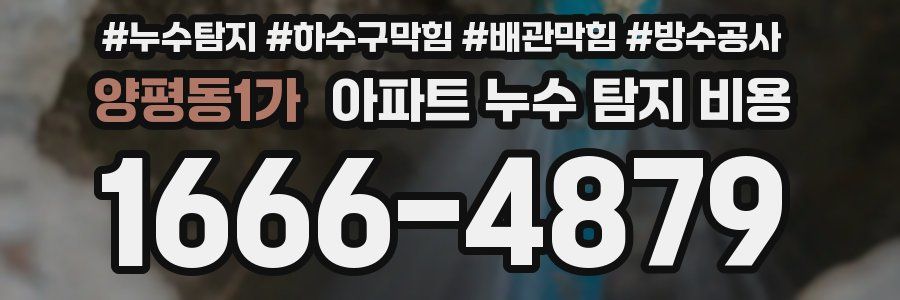 양평동1가 아파트 누수 탐지 비용