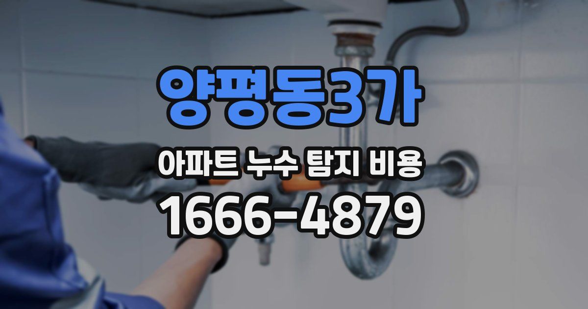 양평동3가 아파트 누수 탐지 비용