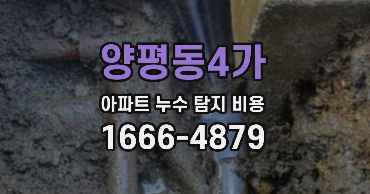양평동4가 아파트 누수 탐지 비용