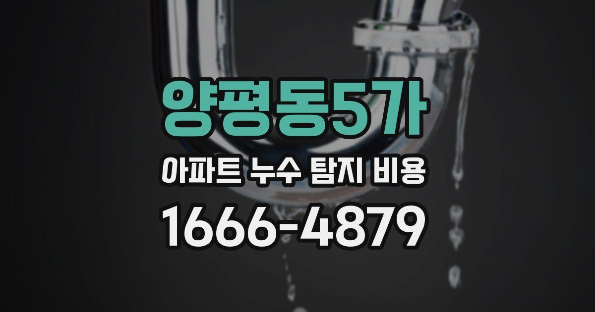 양평동5가 아파트 누수 탐지 비용