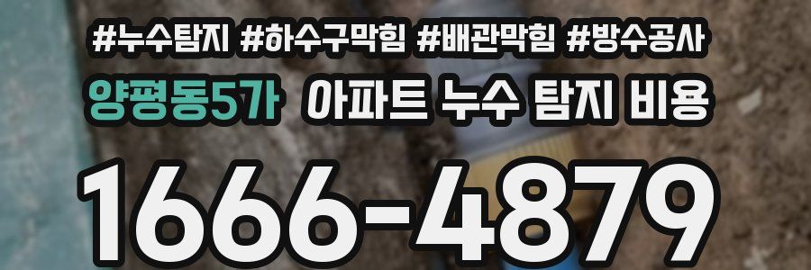 양평동5가 아파트 누수 탐지 비용