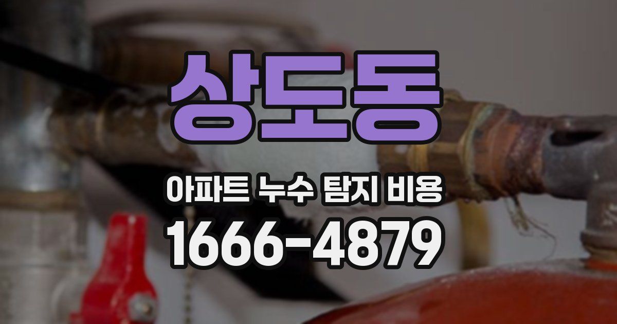 상도동 아파트 누수 탐지 비용