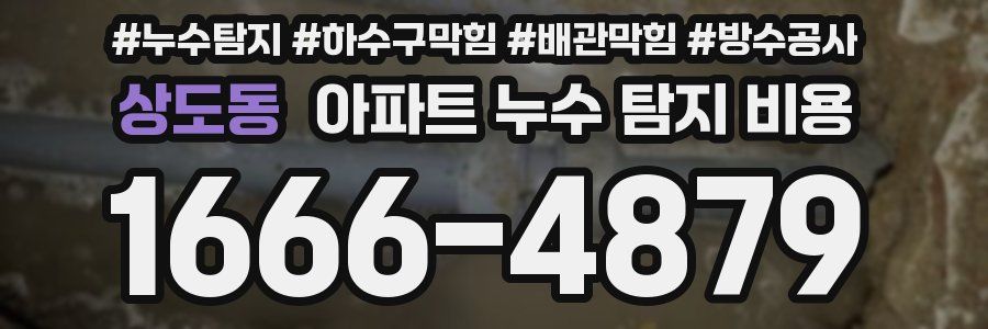 상도동 아파트 누수 탐지 비용