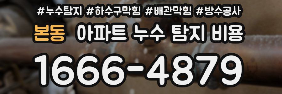 본동 아파트 누수 탐지 비용