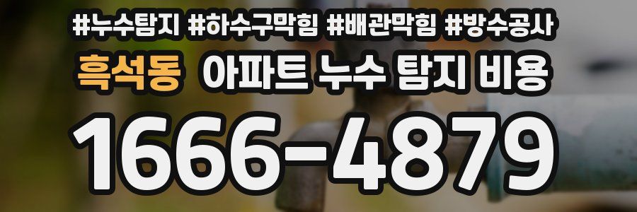 흑석동 아파트 누수 탐지 비용