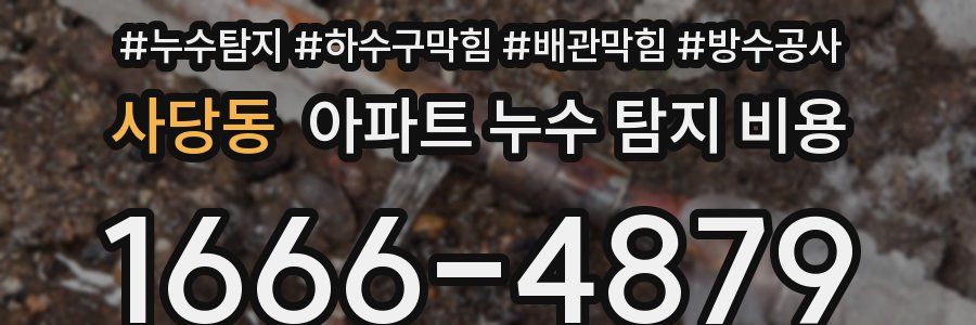 사당동 아파트 누수 탐지 비용