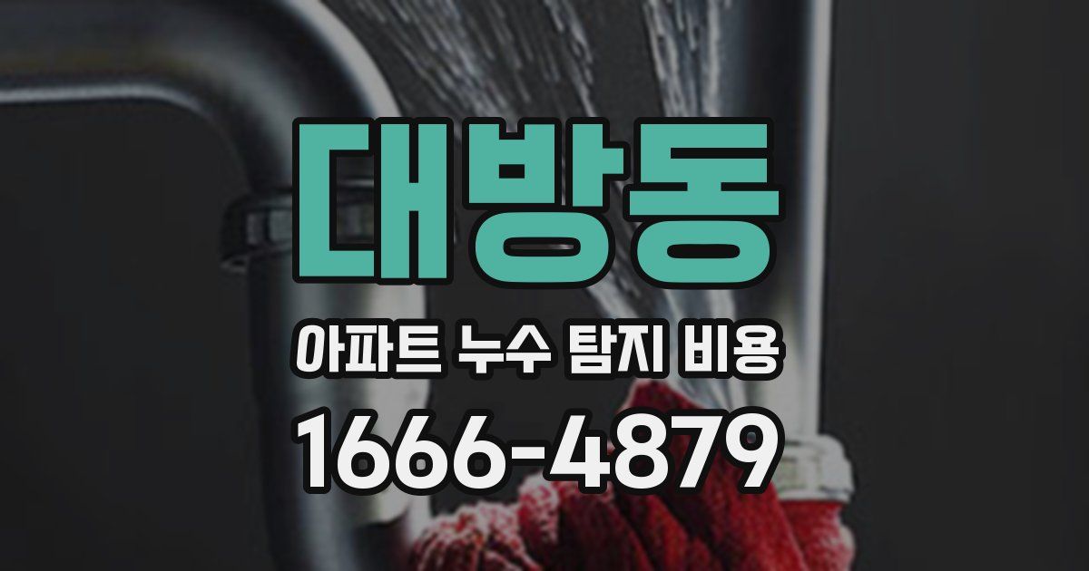대방동 아파트 누수 탐지 비용