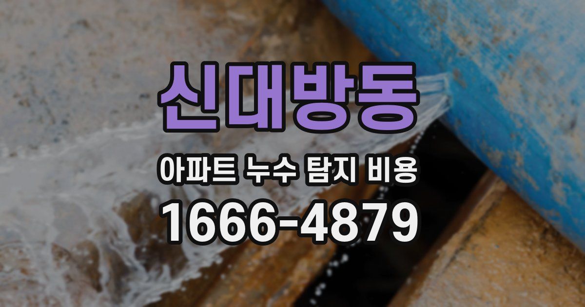 신대방동 아파트 누수 탐지 비용